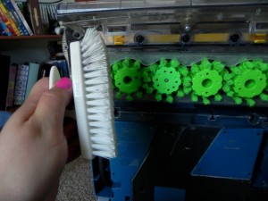 This is the plastic cleaning brush that we used to clean the SpinScrub brushes